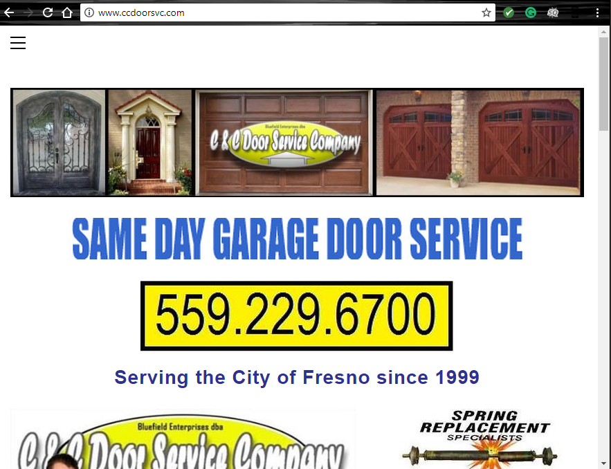 c & c door service company website