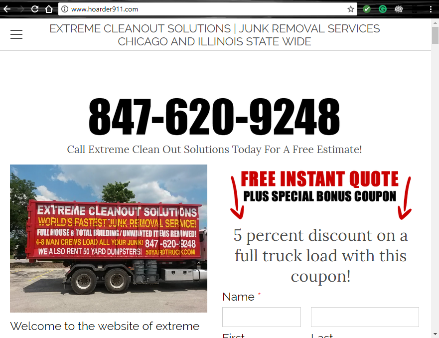 junk removal services website