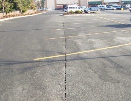 Crack Fill Before - Asphalt Paving in Lynnwood, Washington