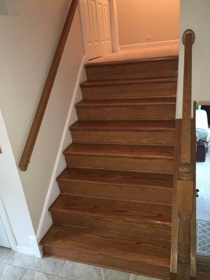 Stair Refinishing — Wooden Stair After Refinishing in Kenosha, WI