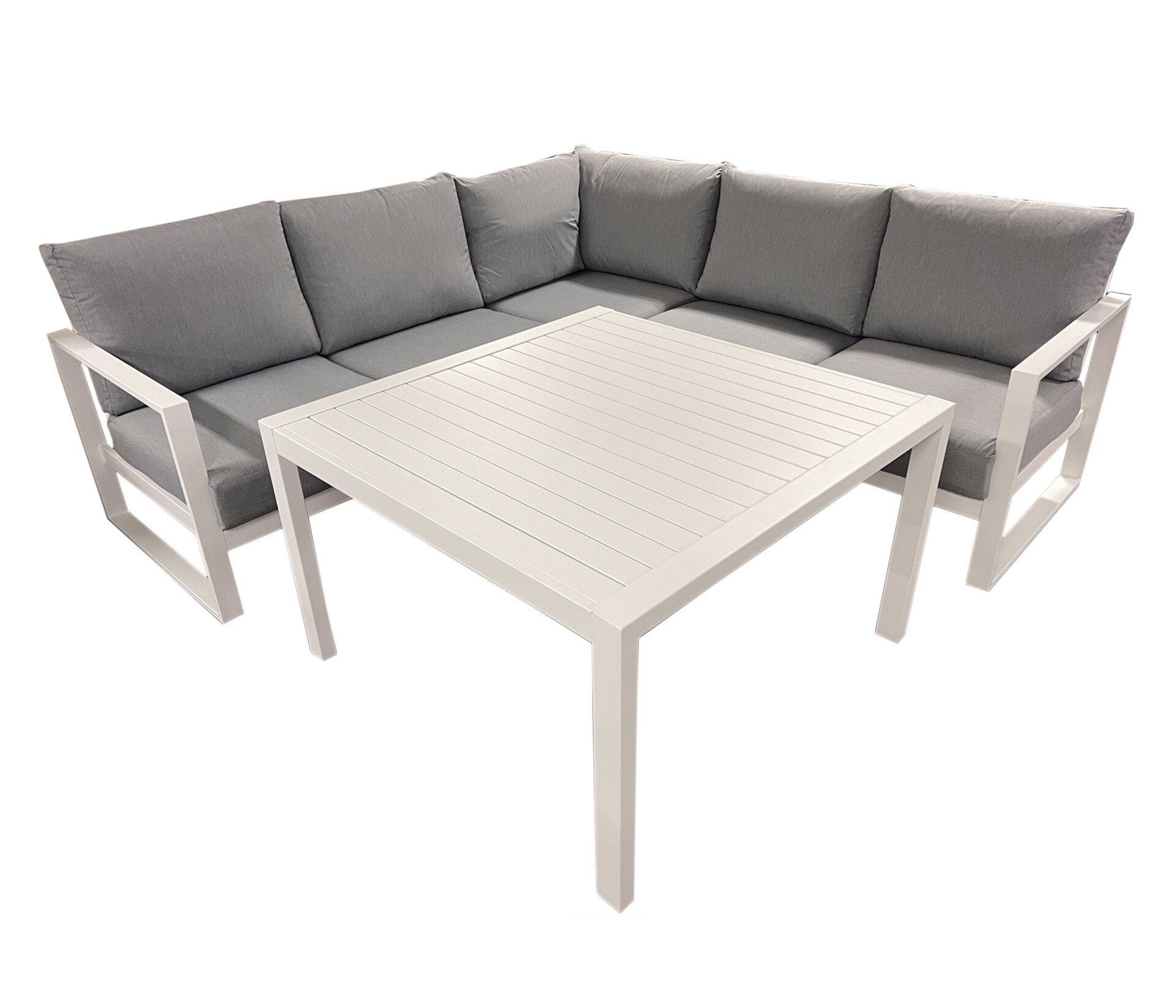 White Aluminum Table and Chairs Outdoor — Gold Coast, QLD — Furniture N More