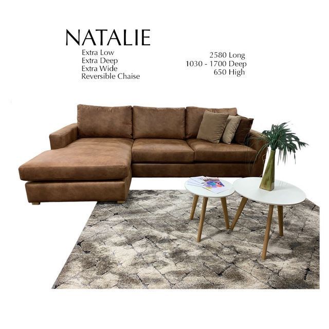 Natalie Leather Lounges — Gold Coast, QLD — Furniture N More