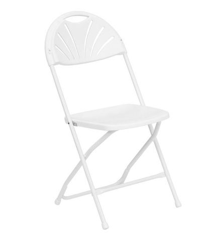 White Fan Back Folding Chairs 