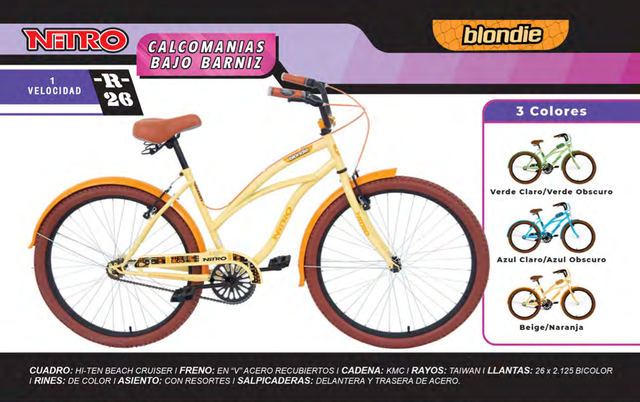 Bicicleta Rod 26 Nitro Blondie