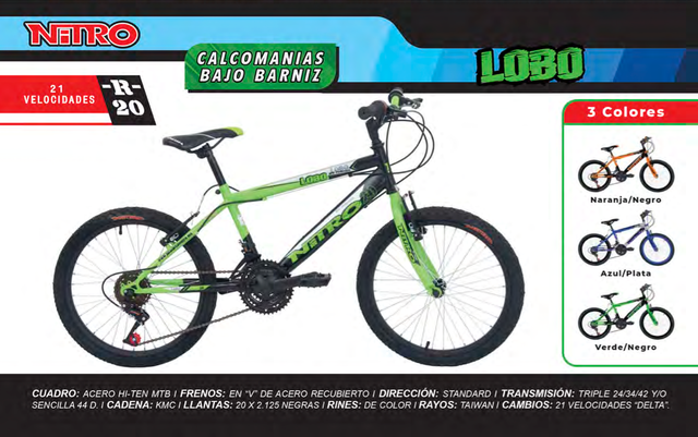 Bicicleta de Montaña Nitro Lobo con velocidades