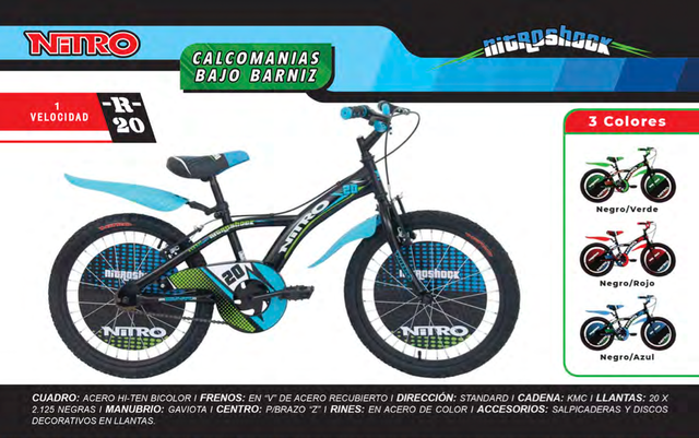 Bicicleta Bmx Rodada Bicicleta Nitro Rodado 20 Bicicletas Nitro