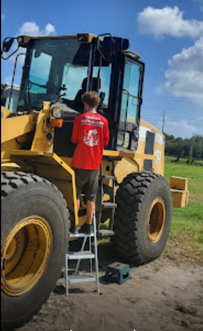 Windshield replacement on heavy equipment in Tarpon Springs, FL