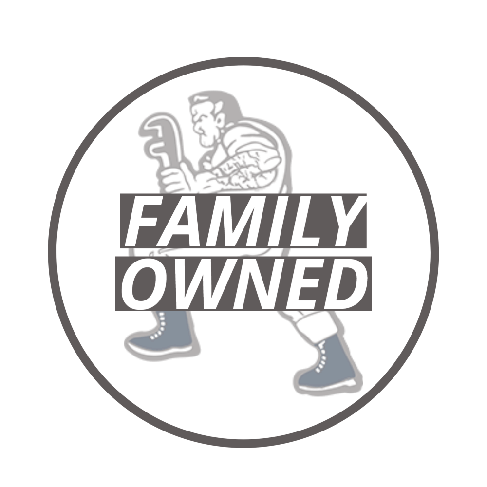 A family owned logo with a boxer in a circle.