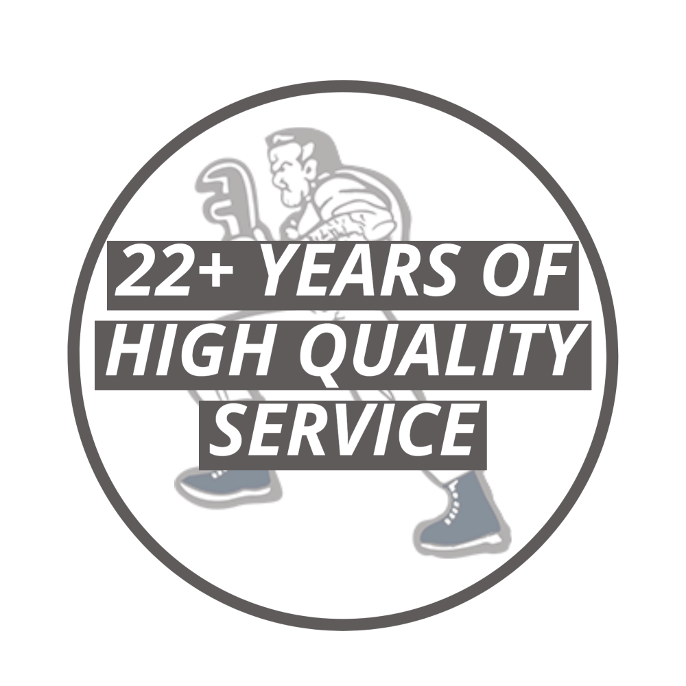 A logo for a company that has 22+ years of high quality service.