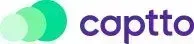 Logotipo de Captto: círculos verdes superpuestos con una marca denominativa de color violeta.