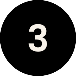 Black circle with the number 3 in white.