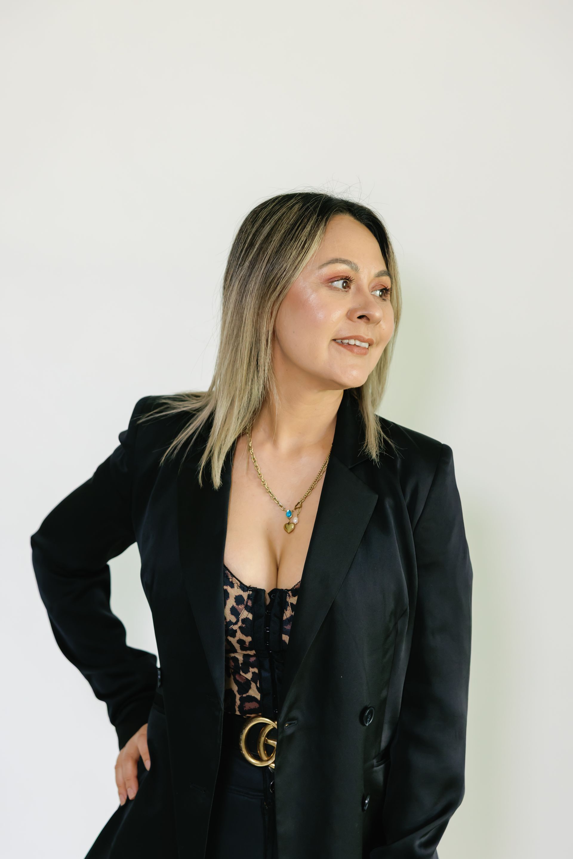 A before and after photo of a woman 's hair at avalon beauty hair salon