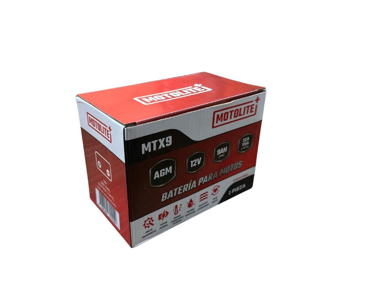 Batería motolite MTX9(ytx9)Ktm duke 200/bajaj ns200.