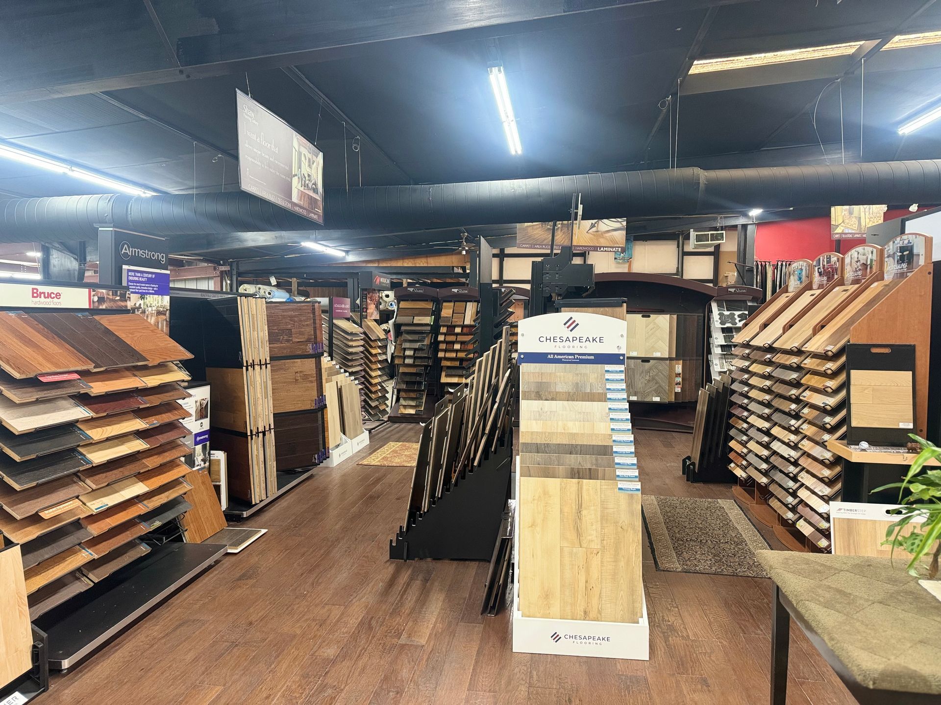 A flooring store filled with lots of different types of flooring.