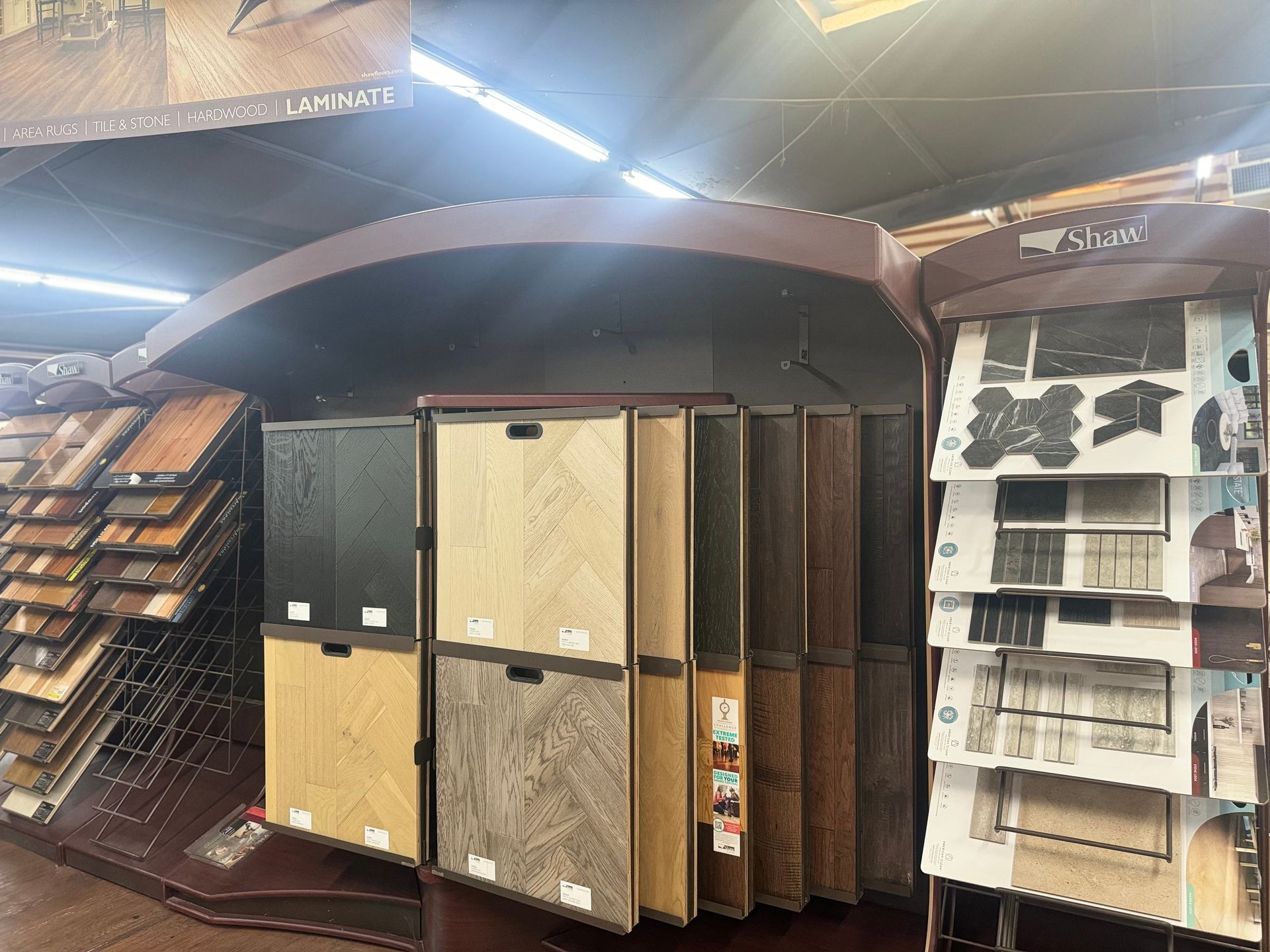 A showroom filled with lots of different types of flooring.