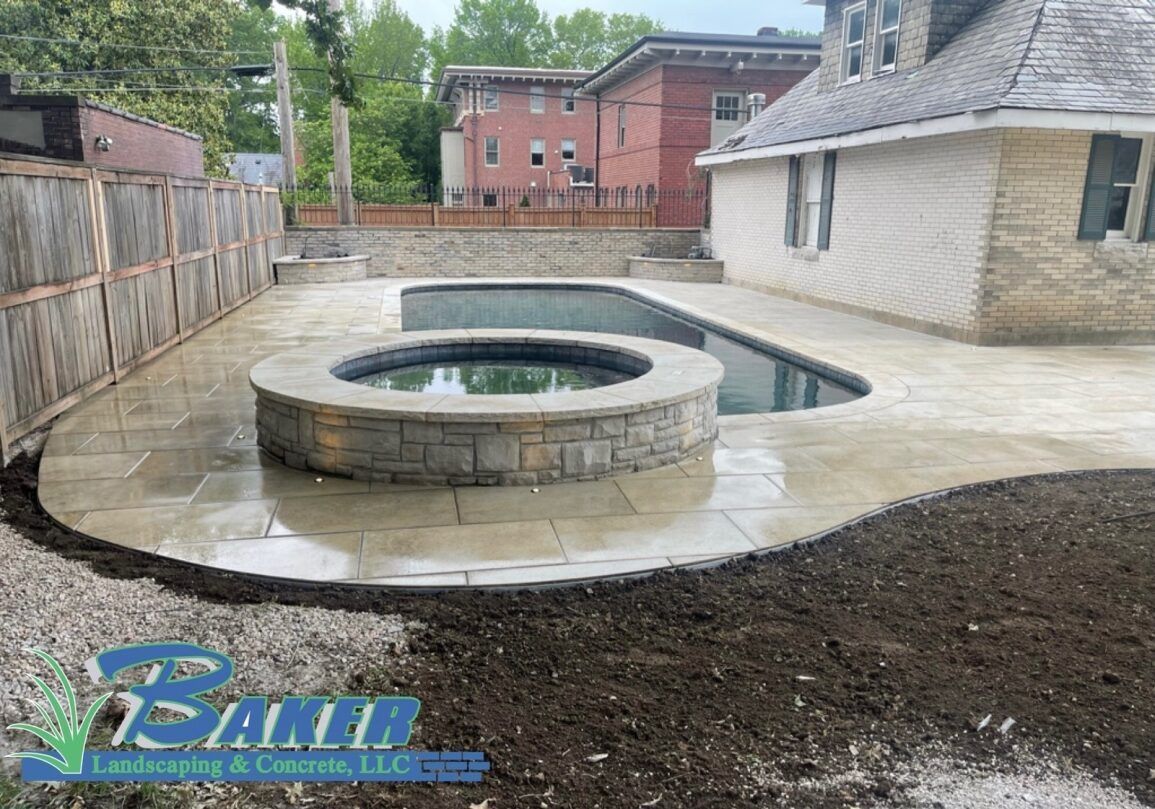 Pool Deck and Hot Tub - St. Louis, MO - Baker Landscaping & Concrete, LLC 