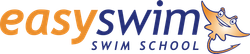 A logo for easyswim swim school with a stingray on it