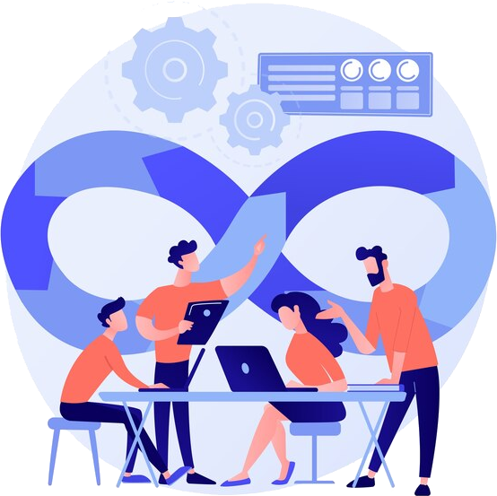 an illustration of a man holding a trophy on top of a set of stairs