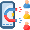 a cell phone with a magnet attached to it .