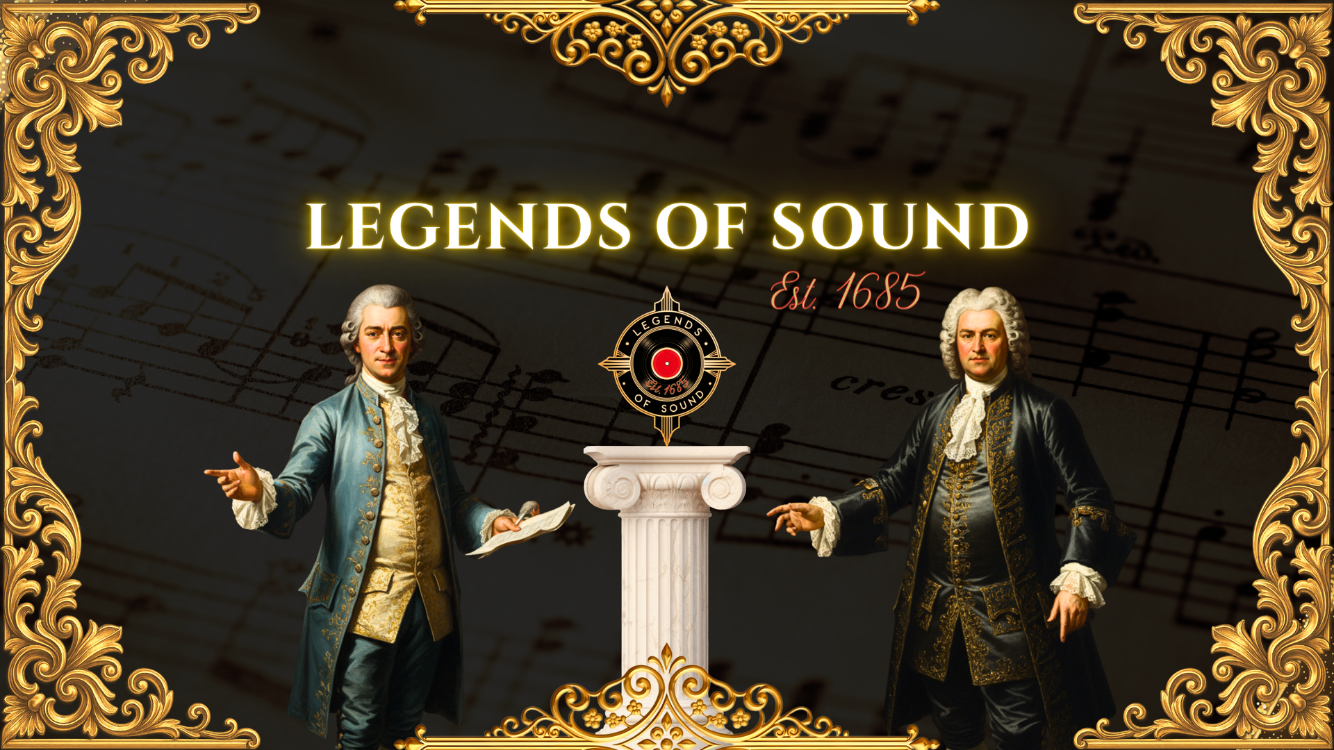 Legends of Sound Website Banner with Est. 1685