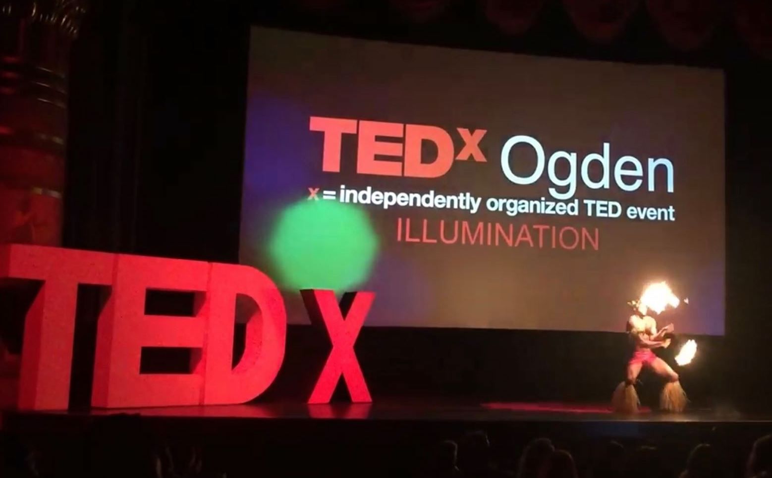 A tedx ogden event is being held on a stage