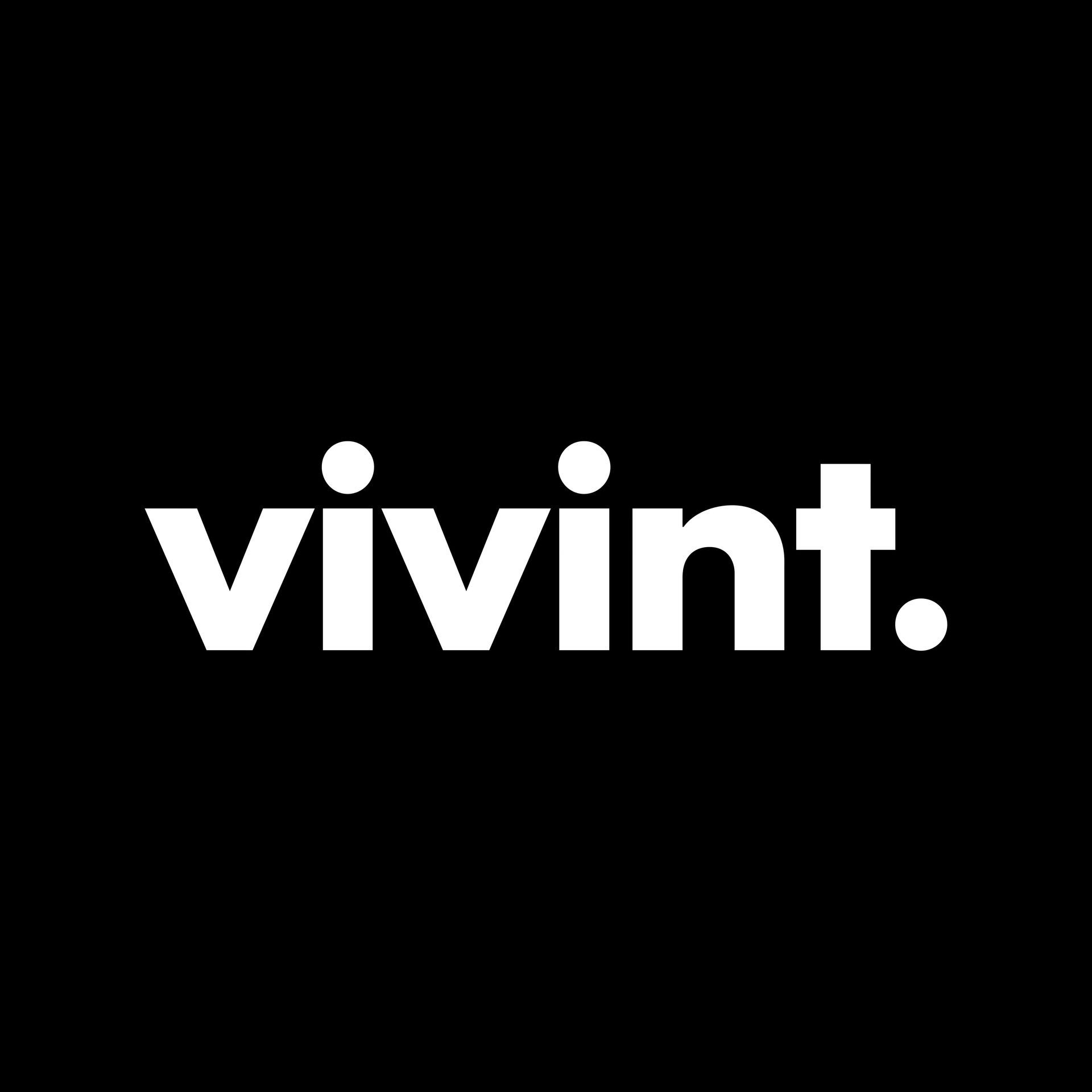 The vivint logo is white on a black background.