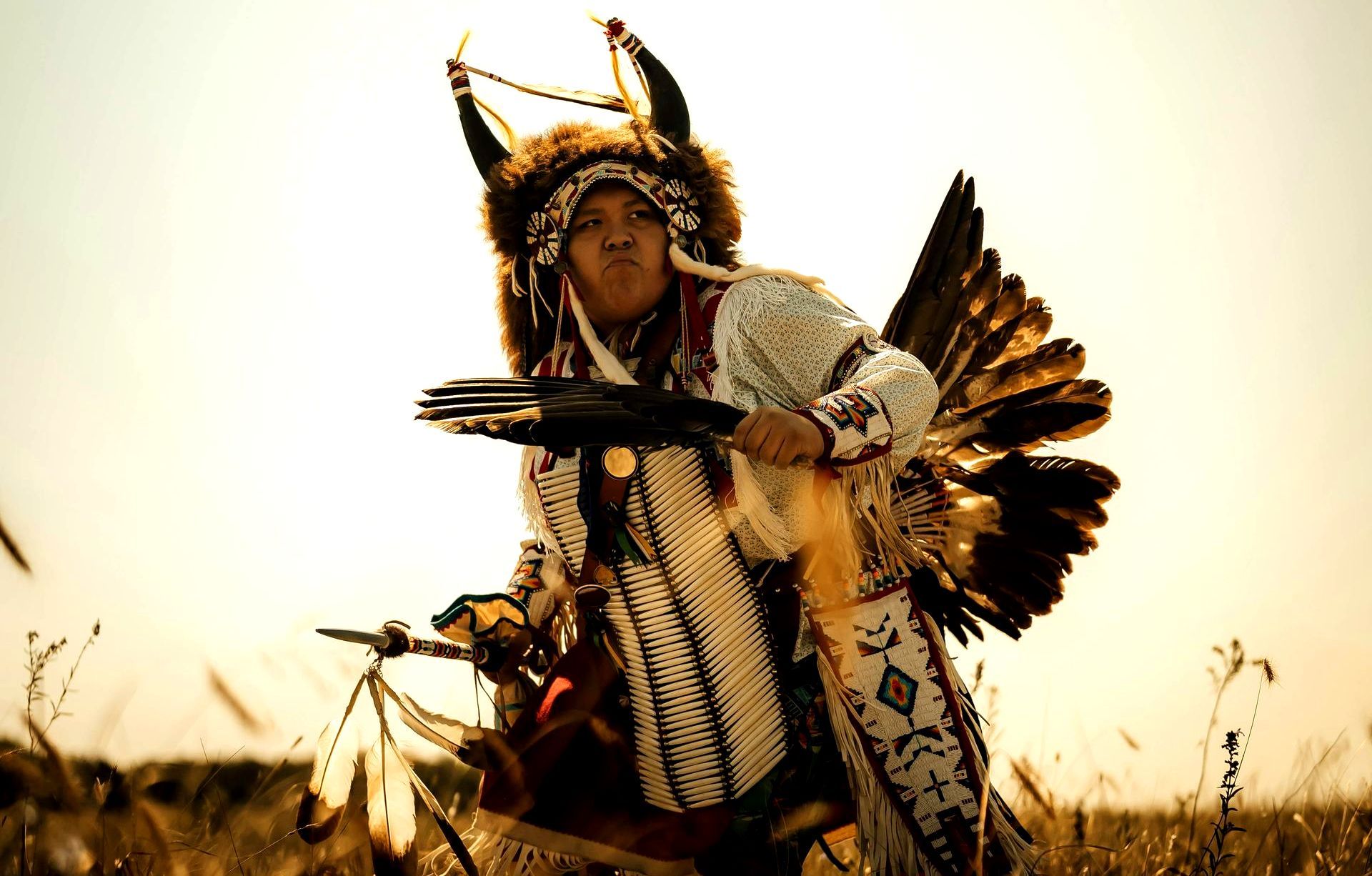 A male Native American dancer.