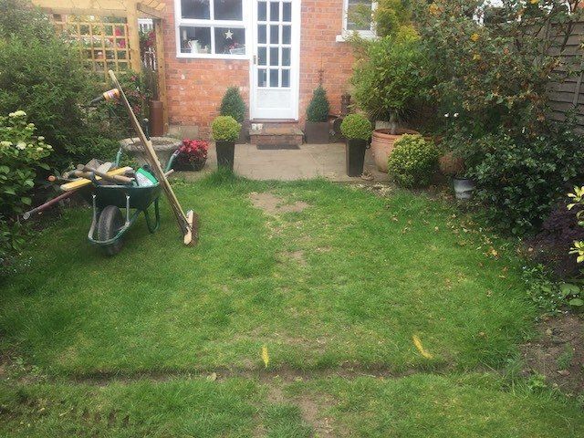 Work starts on a new patio installation