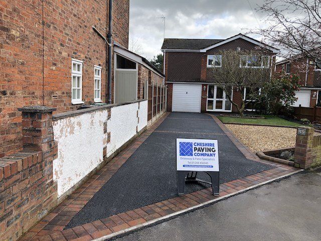 New driveway installation by Cheshire Paving Company in Great Broughton, Chester