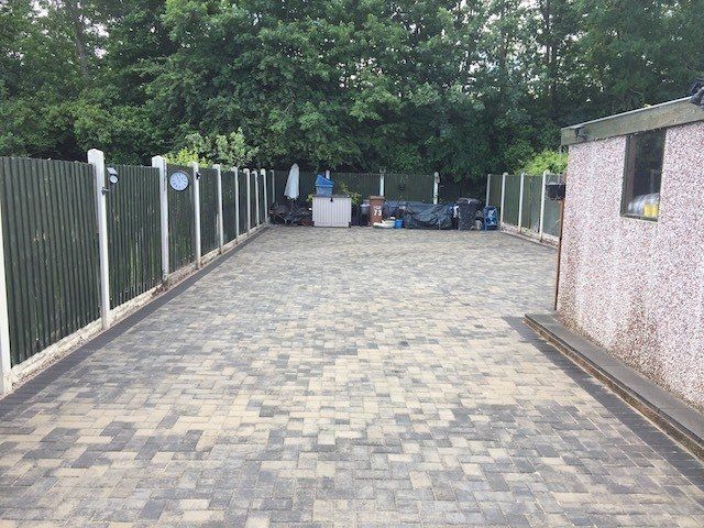 New block paved patio Broughton Wales