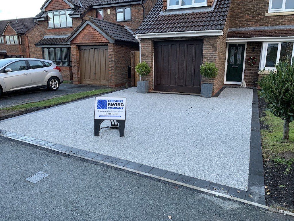 Quality block paved driveway by Cheshire Paving Company using quality Tobermore blocks