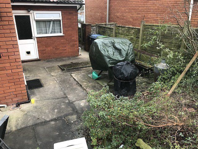 Old patio in Runcorn Cheshire