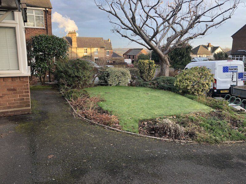 Before Driveway in Frodsham, Cheshire by Cheshire Paving Company.