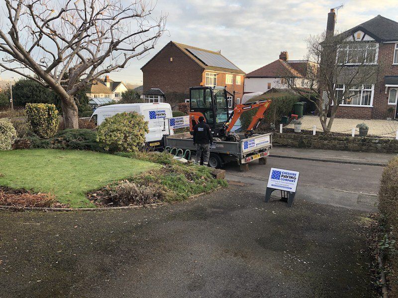 Before Driveway in Frodsham, Cheshire by Cheshire Paving Company.