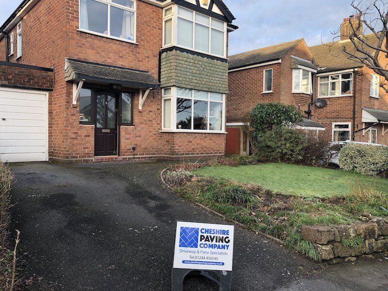 Before Driveway in Frodsham, Cheshire by Cheshire Paving Company.