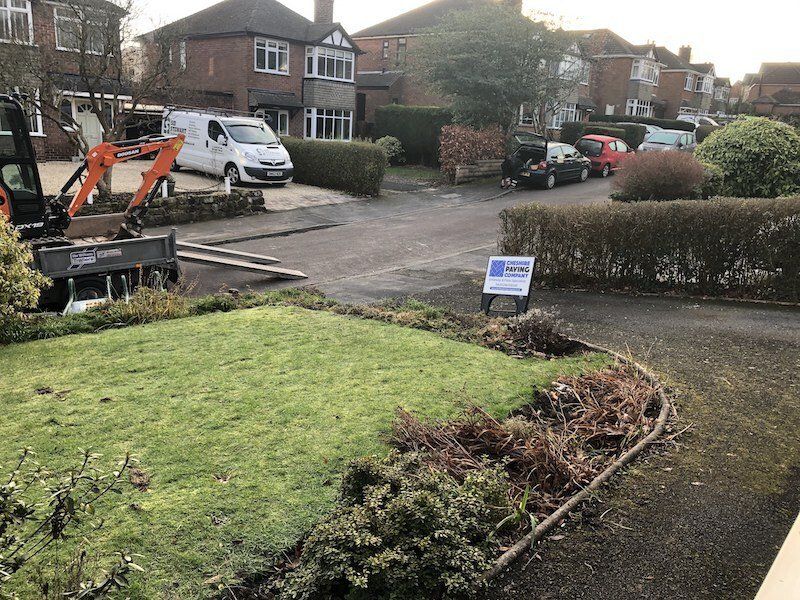 Before Driveway in Frodsham, Cheshire by Cheshire Paving Company.