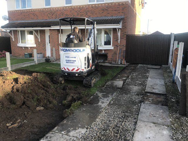 Starting work on new driveway in Connah’s Quay, Flintshire