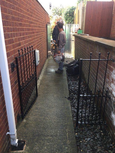 Before wall and pathway