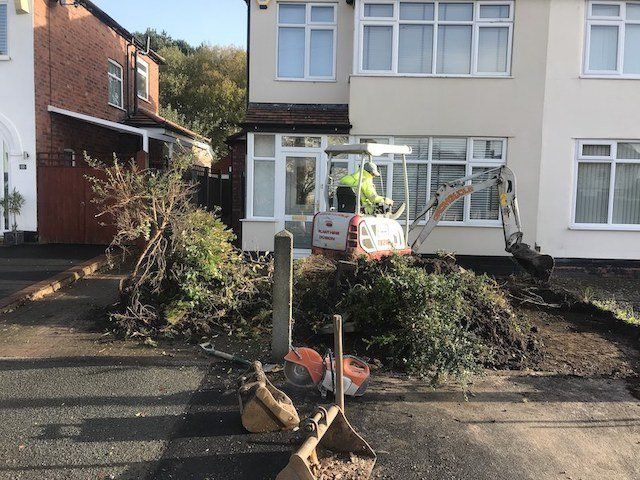 Work underway to replace a driveway in Upton, Chester.