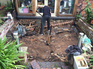 Indian Stone Patio In Cuddington Northwich, Cheshire. Patio finished in Raj Blend Indian Sand Stone