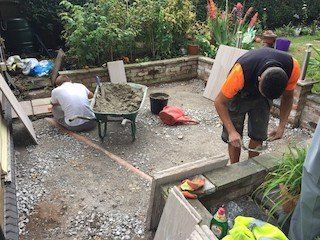 Indian Stone Patio In Cuddington Northwich, Cheshire. Patio finished in Raj Blend Indian Sand Stone