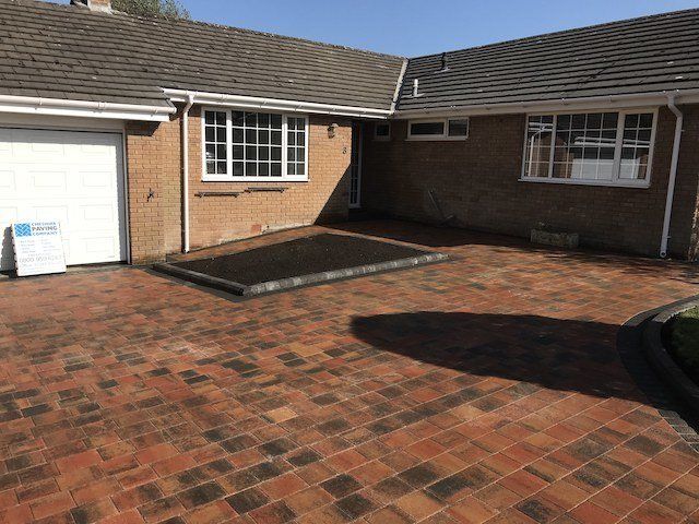 After, the new block paved driveway at Cuddington
