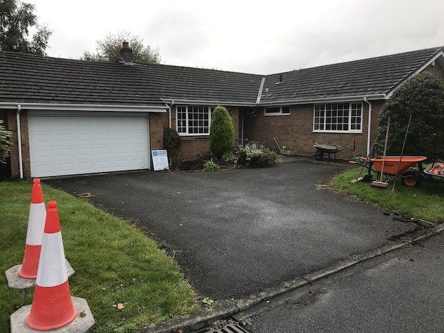 Before, the original tarmac driveway at Cuddington