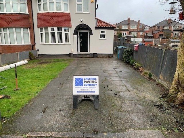 Before work starts. Driveway project in Runcorn Cheshire by Cheshire Paving Company.