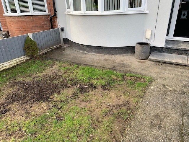 Before work starts. Driveway project in Runcorn Cheshire by Cheshire Paving Company.