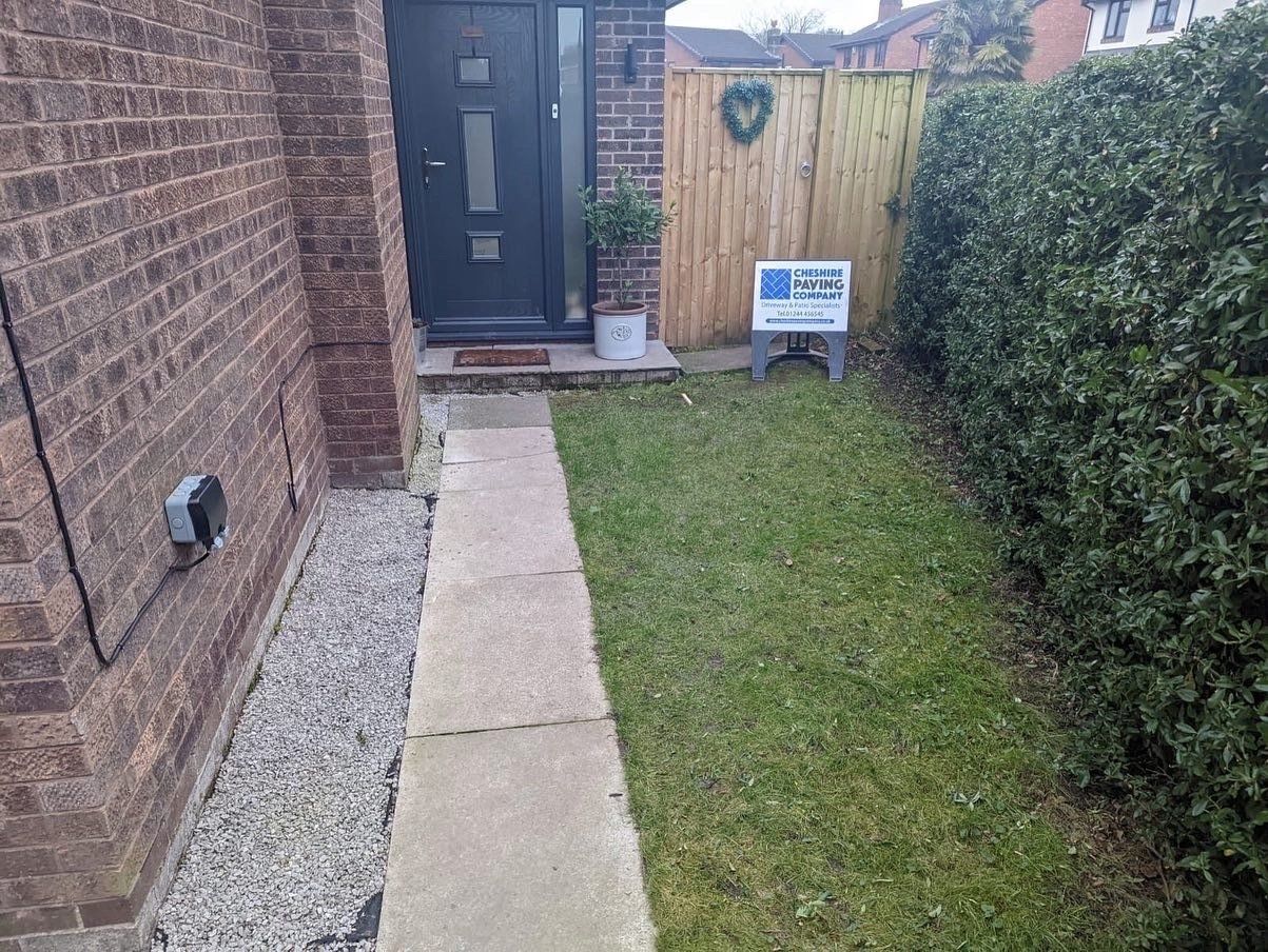 Work gets underway for a new driveway in Wincham, NorthwichCheshire Paving Company