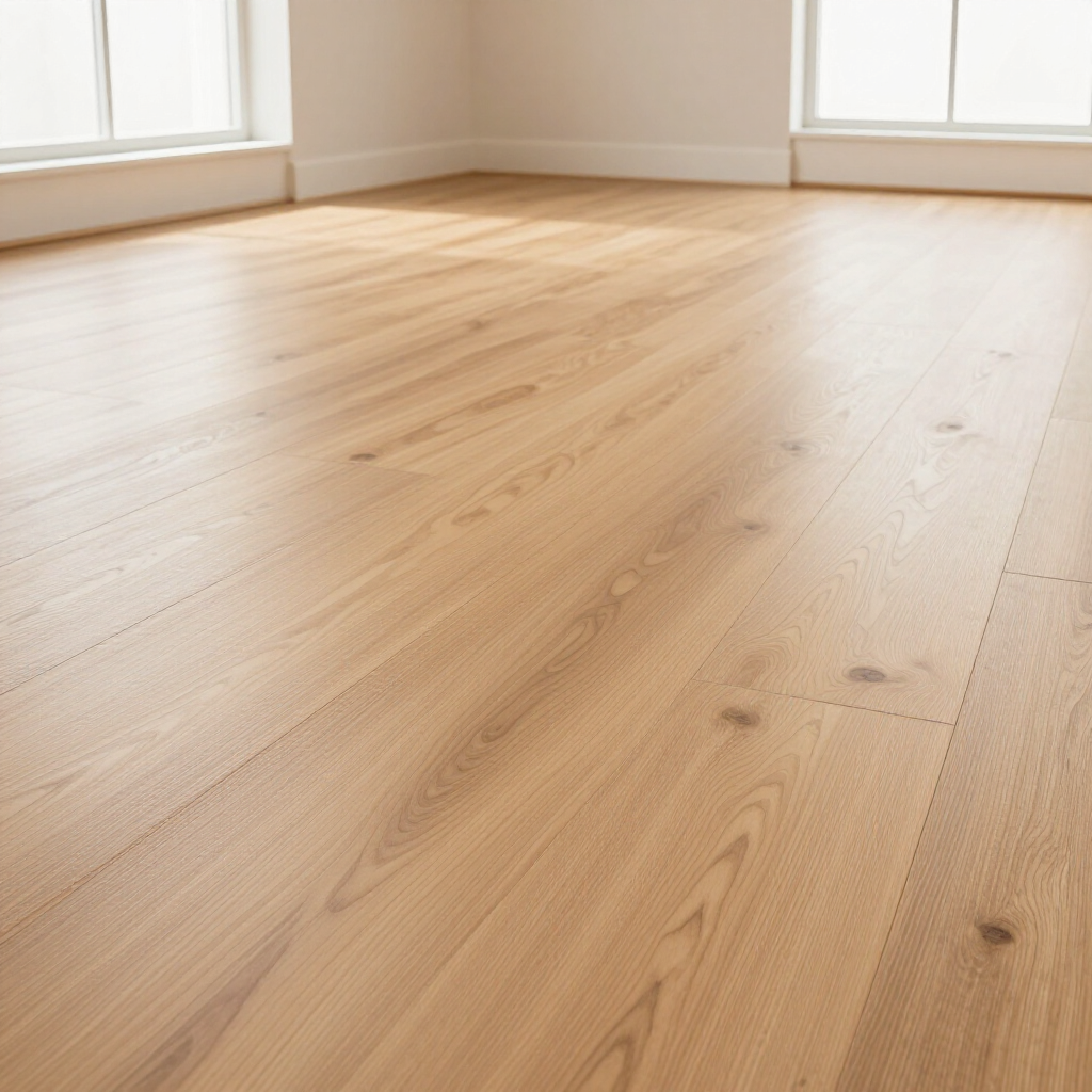 Lyst tregulv i et moderne hus.