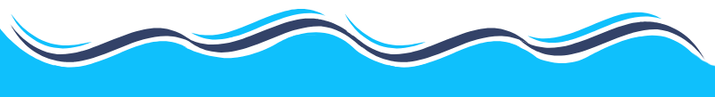 A blue and white wave on a blue background.