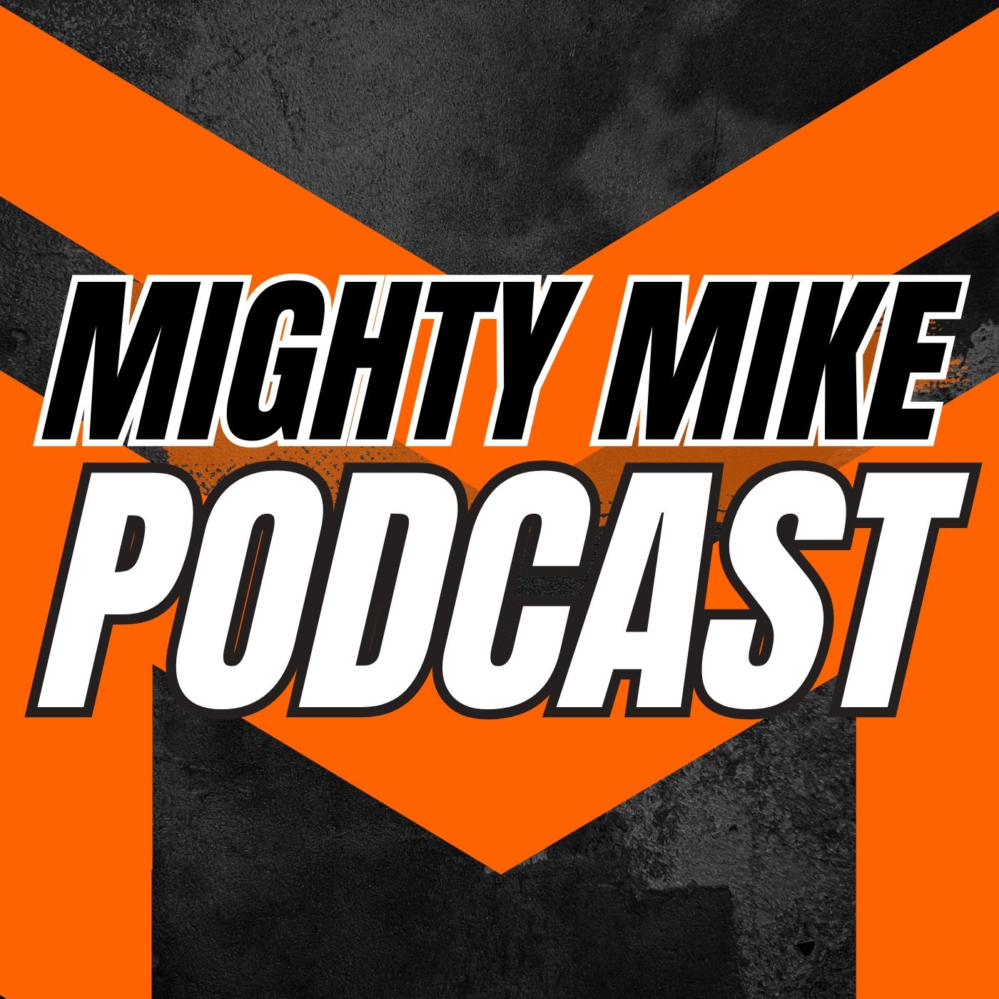 A logo for the mighty mike podcast