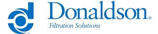 A blue and white logo for donaldson filtration solutions